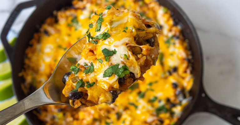 Cheesy Enchilada Rice Skillet