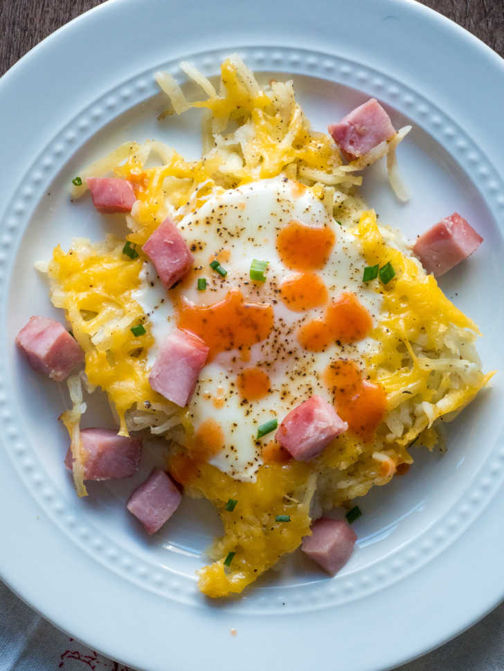 Sheet Pan Ham and Cheese Hashbrowns