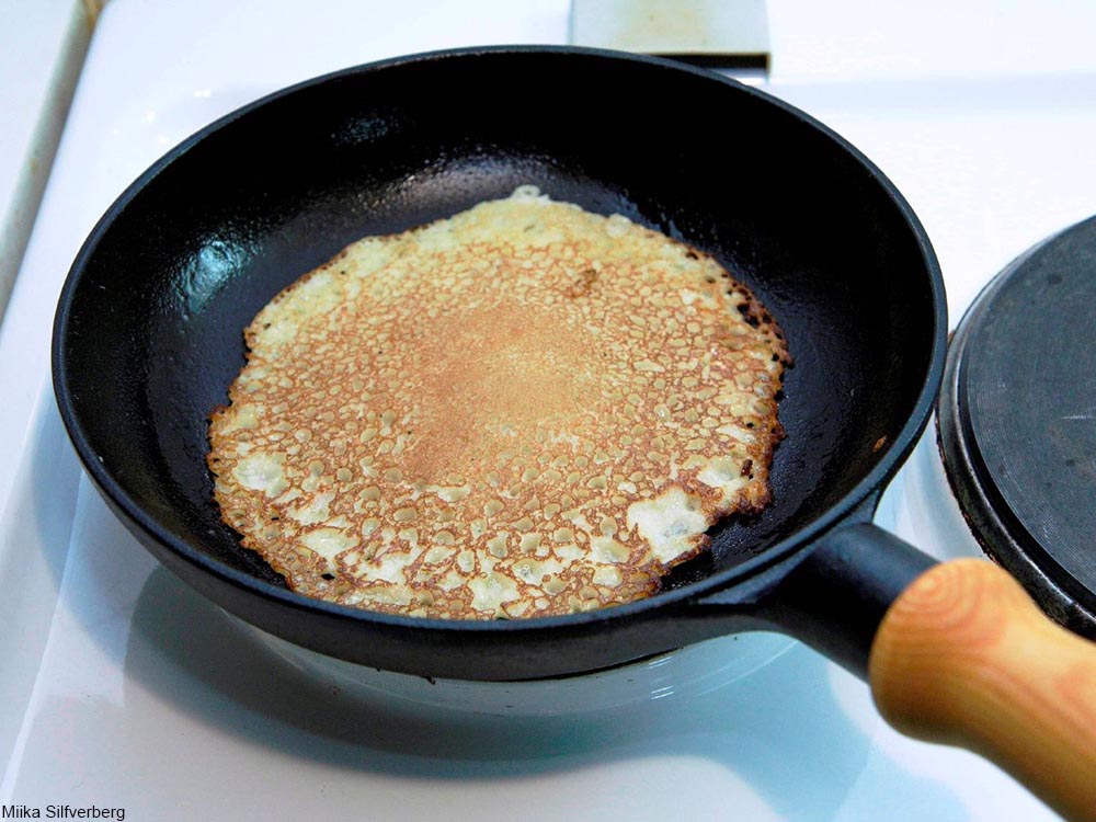 pancake in cast iron skillet