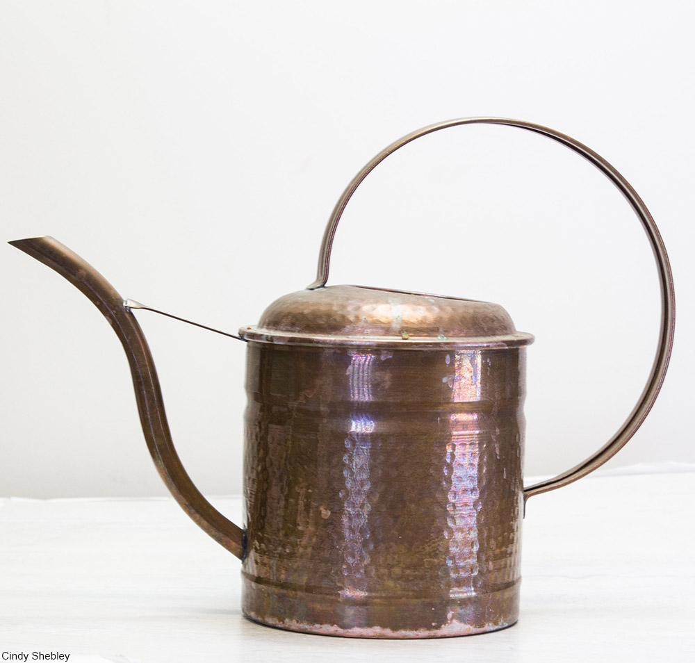 copper watering can