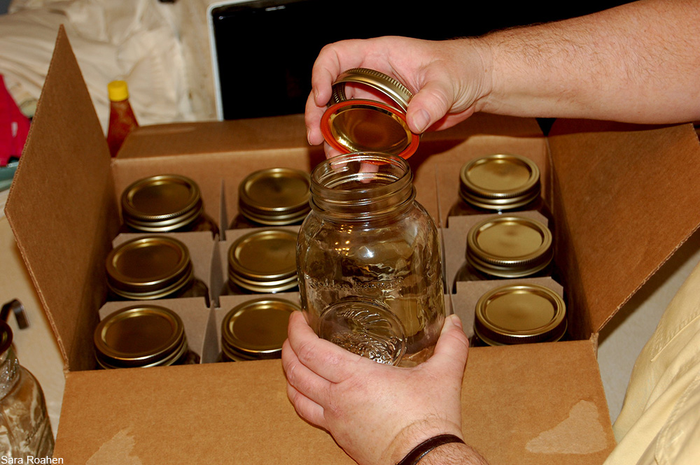 box of large canning jars