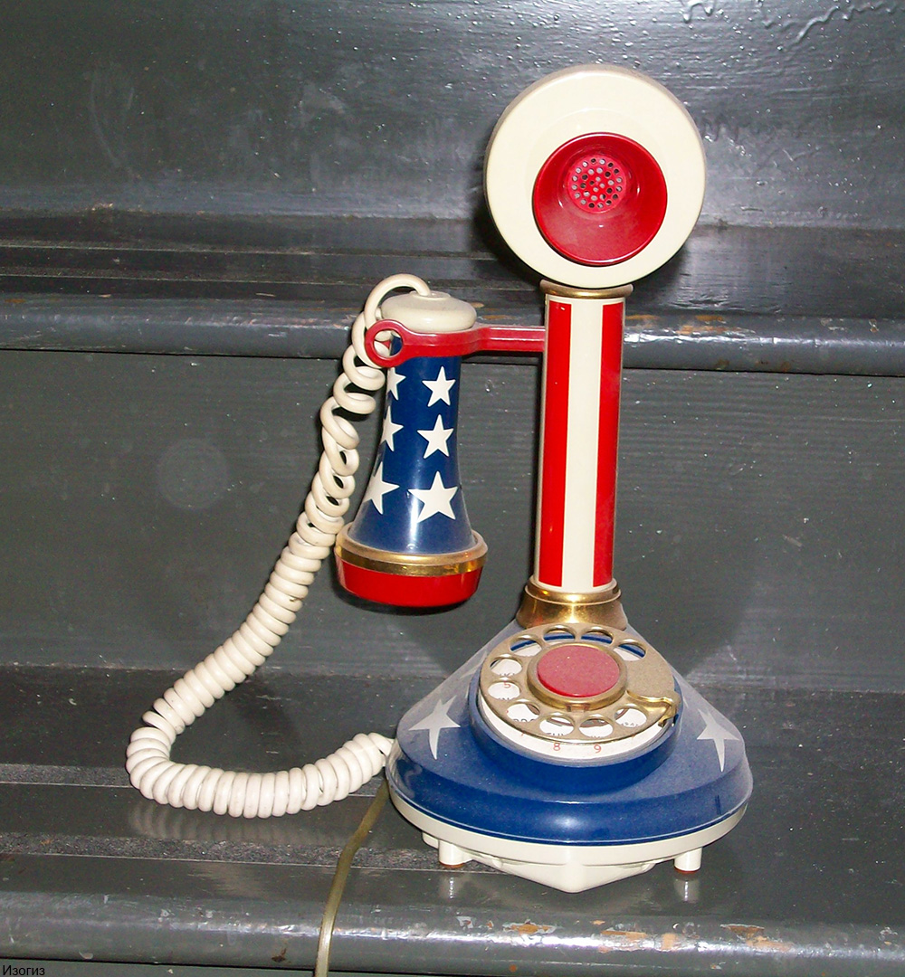 1970s patriotic candlestick telephone