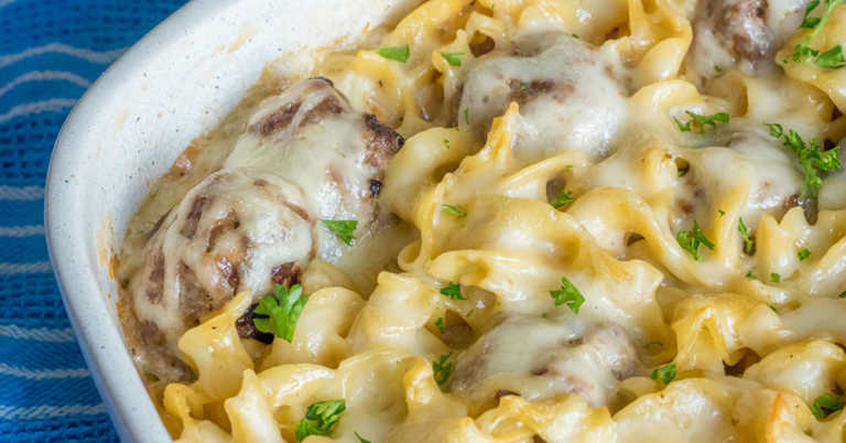 Swedish Meatball Noodle Bake