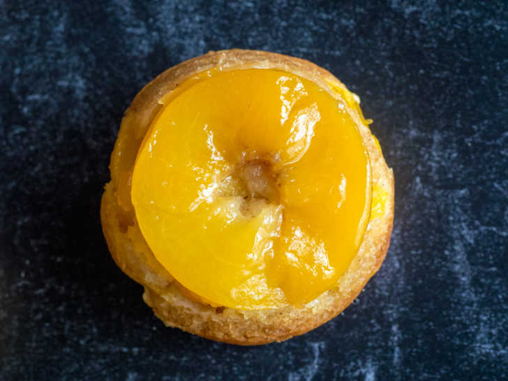 Mini peach upside-down cakes