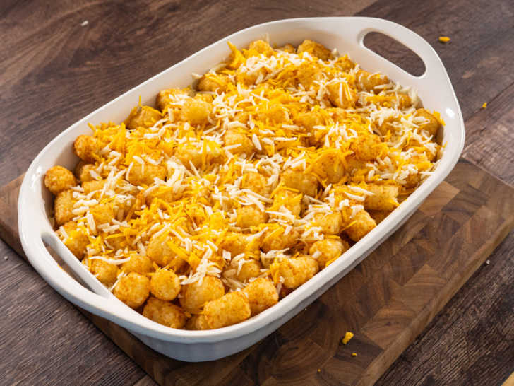 Chili Cheese Dog Tater Tot Casserole - 12 Tomatoes