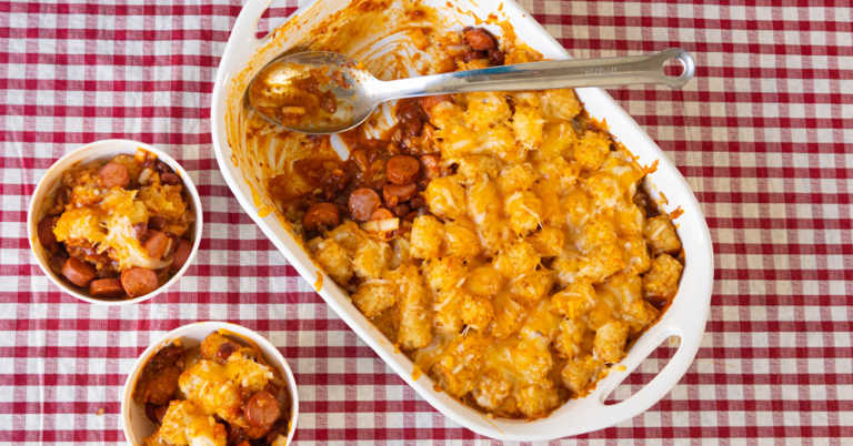 Chili Cheese Dog Tater Tot Casserole