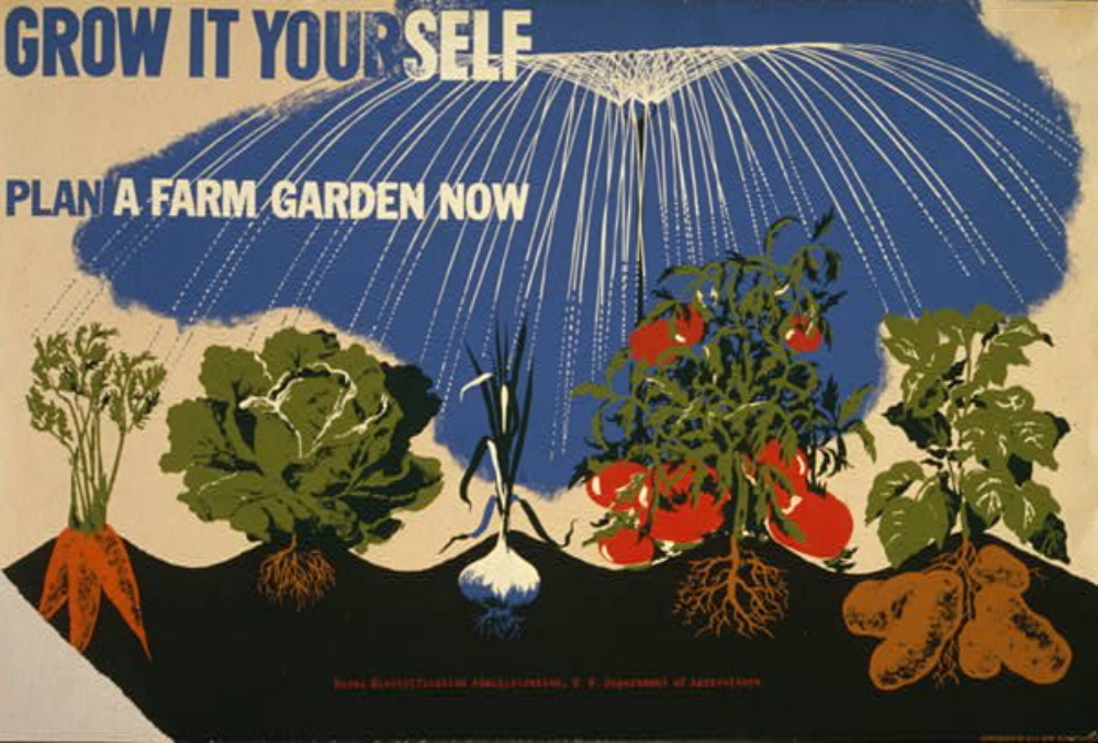 World War II poster encouraging people to grow their own vegetables