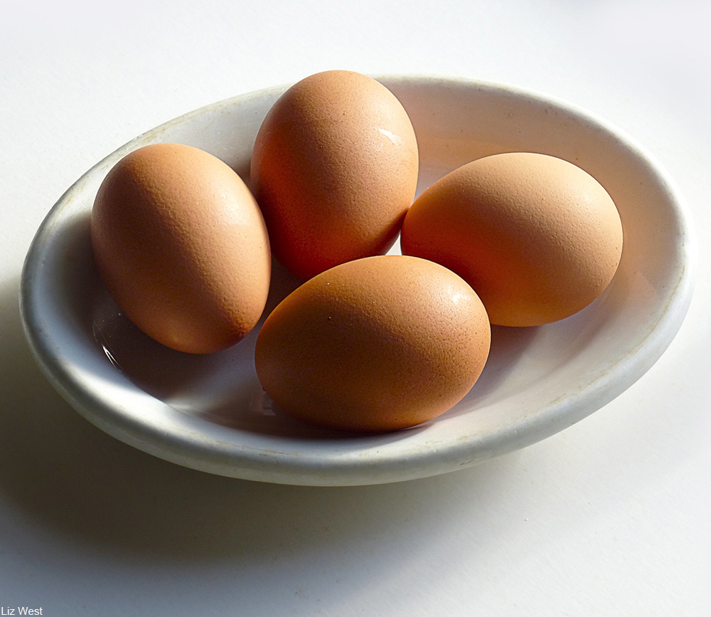 plate of brown eggs