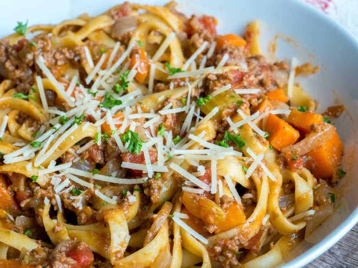 One Pot Pasta Bolognese 12 Tomatoes