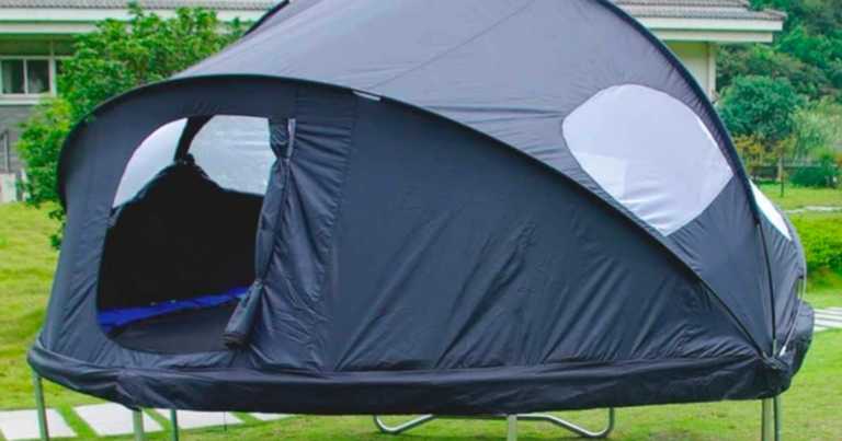 You Can Camp Out In Your Backyard On A Trampoline Tent