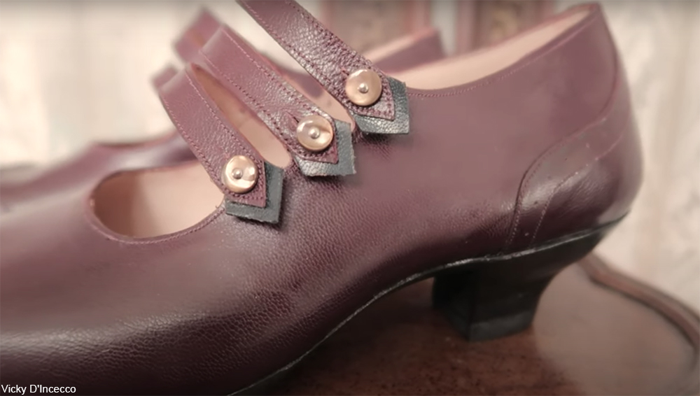 making a pair of Edwardian heels by hand