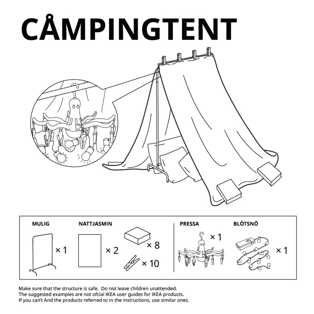 IKEA fortress blanket fort diagram
