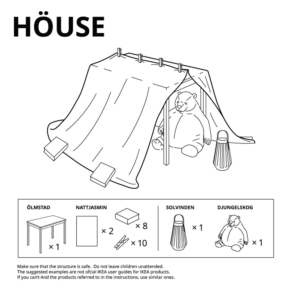 IKEA fortress blanket fort diagram