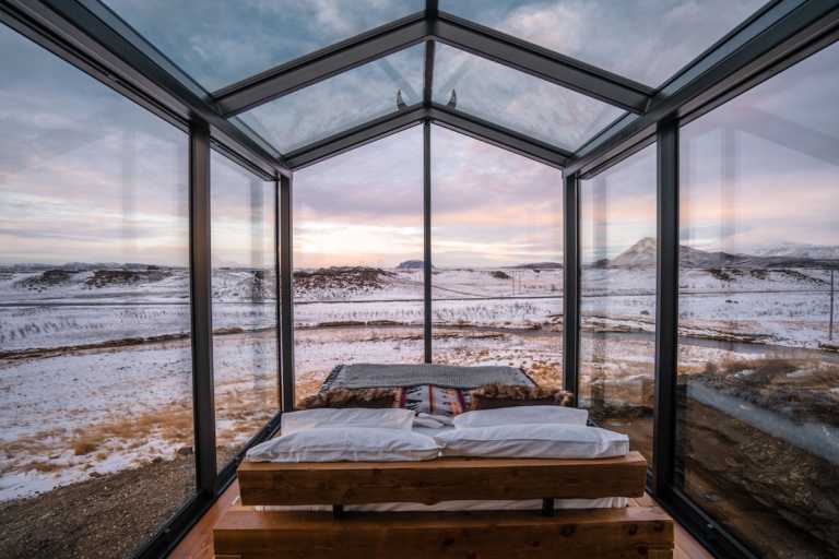 You Can Count Shooting Stars From A Glass Cabin In The Icelandic Countryside