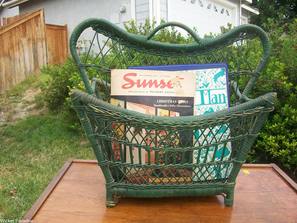 wicker magazine rack