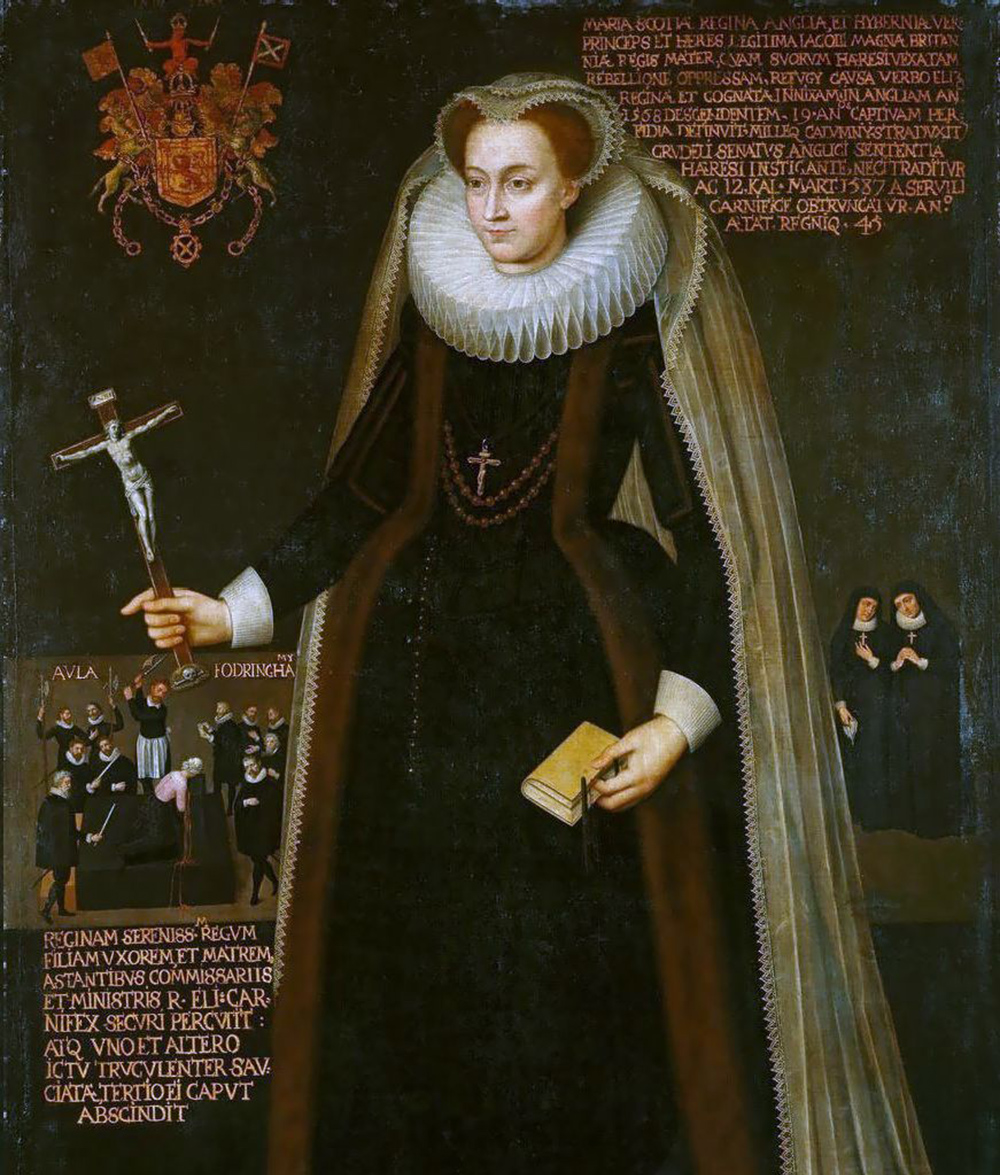 painting of Mary, Queen of Scots, with inset of her execution