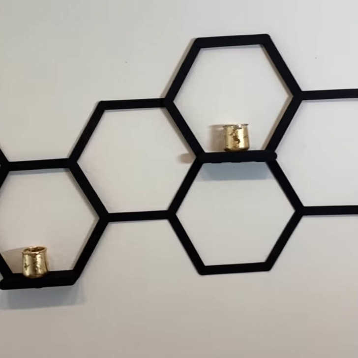 Popsicle Stick Hexagon Shelf -- Easy DIY Wall Art