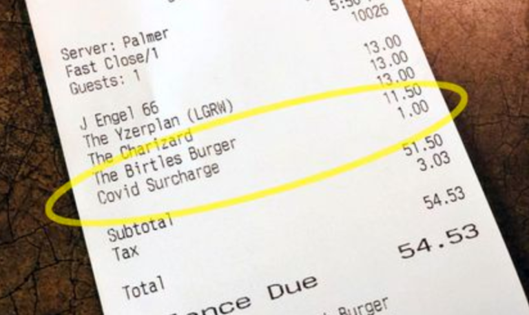 You May See A ‘COVID Surcharge’ On Your Next Restaurant Bill
