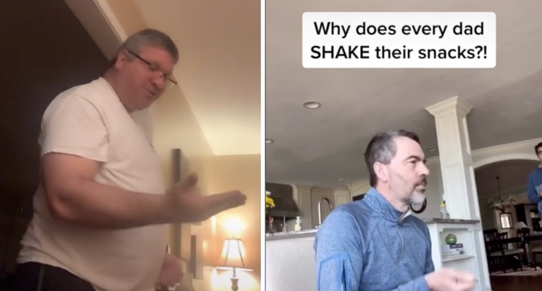 Proof That All Dads Shake Snacks In Their Hands Before Eating Them