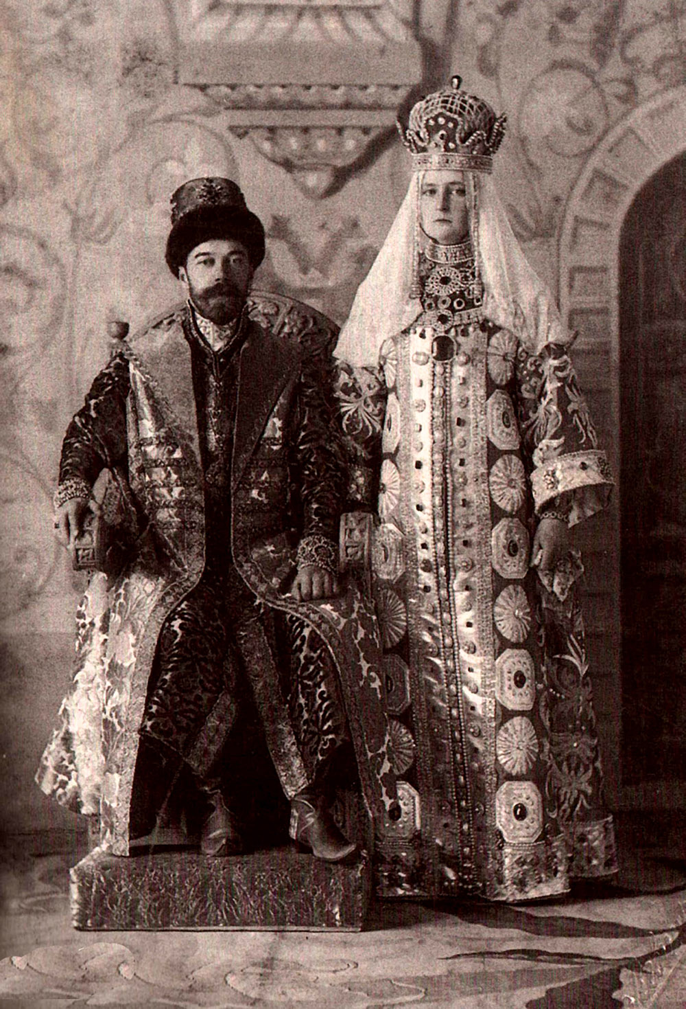 Nicholas II of Russia and Alexandra Fyodorovna dressed up for the 1903 Bal