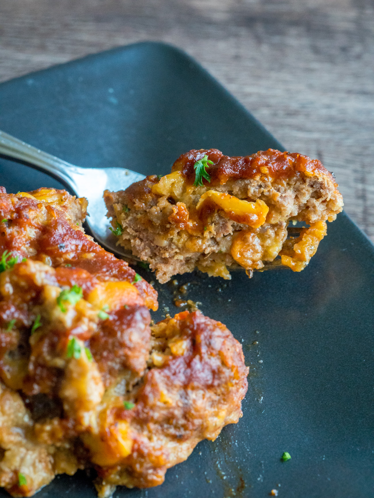 Mini BBQ Bacon Cheddar Meatloaf
