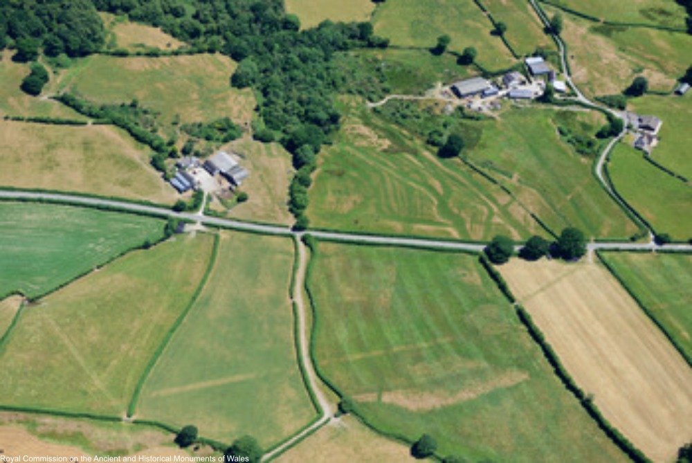 aerial photos showing ancient Roman roads and sturctures