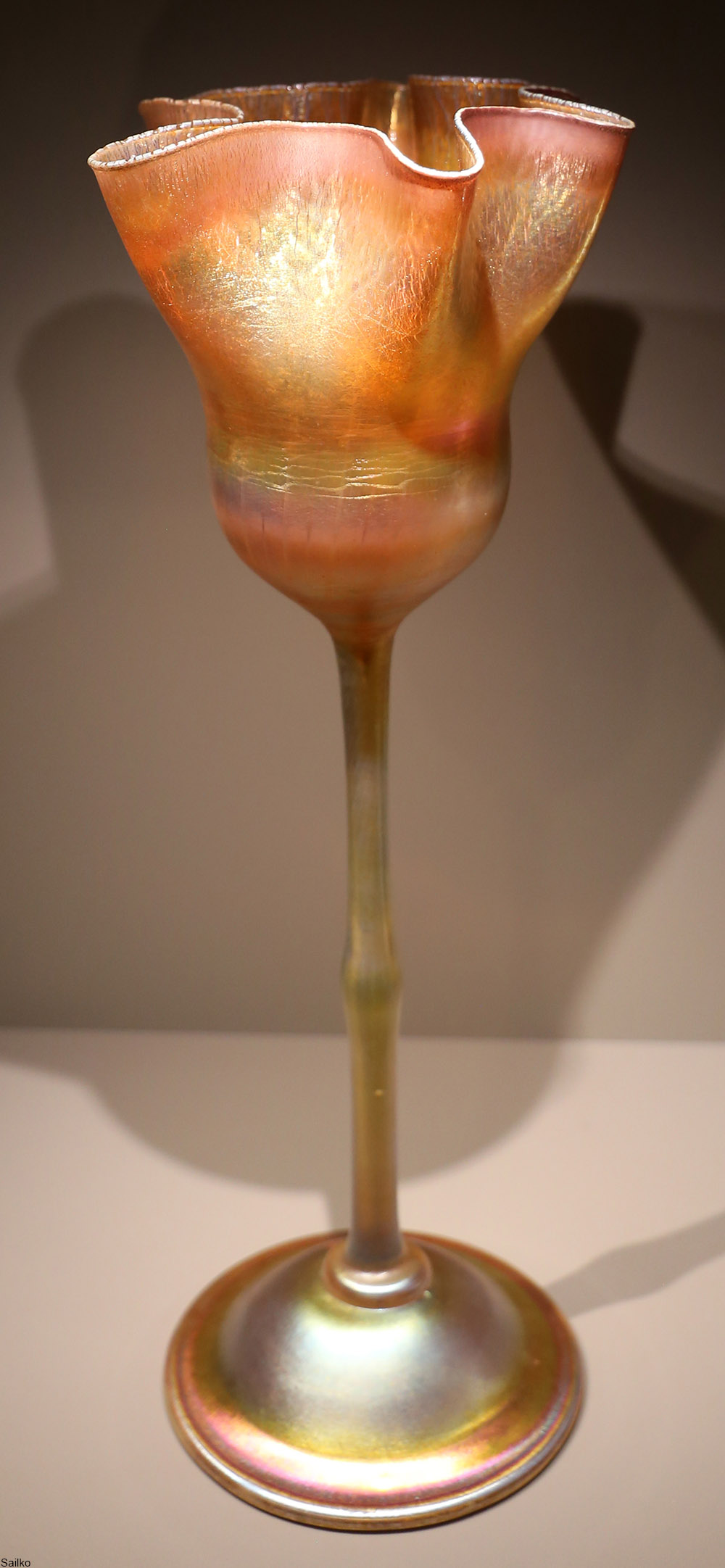 Louis Comfort Tiffany ruffled opalescent glass. 