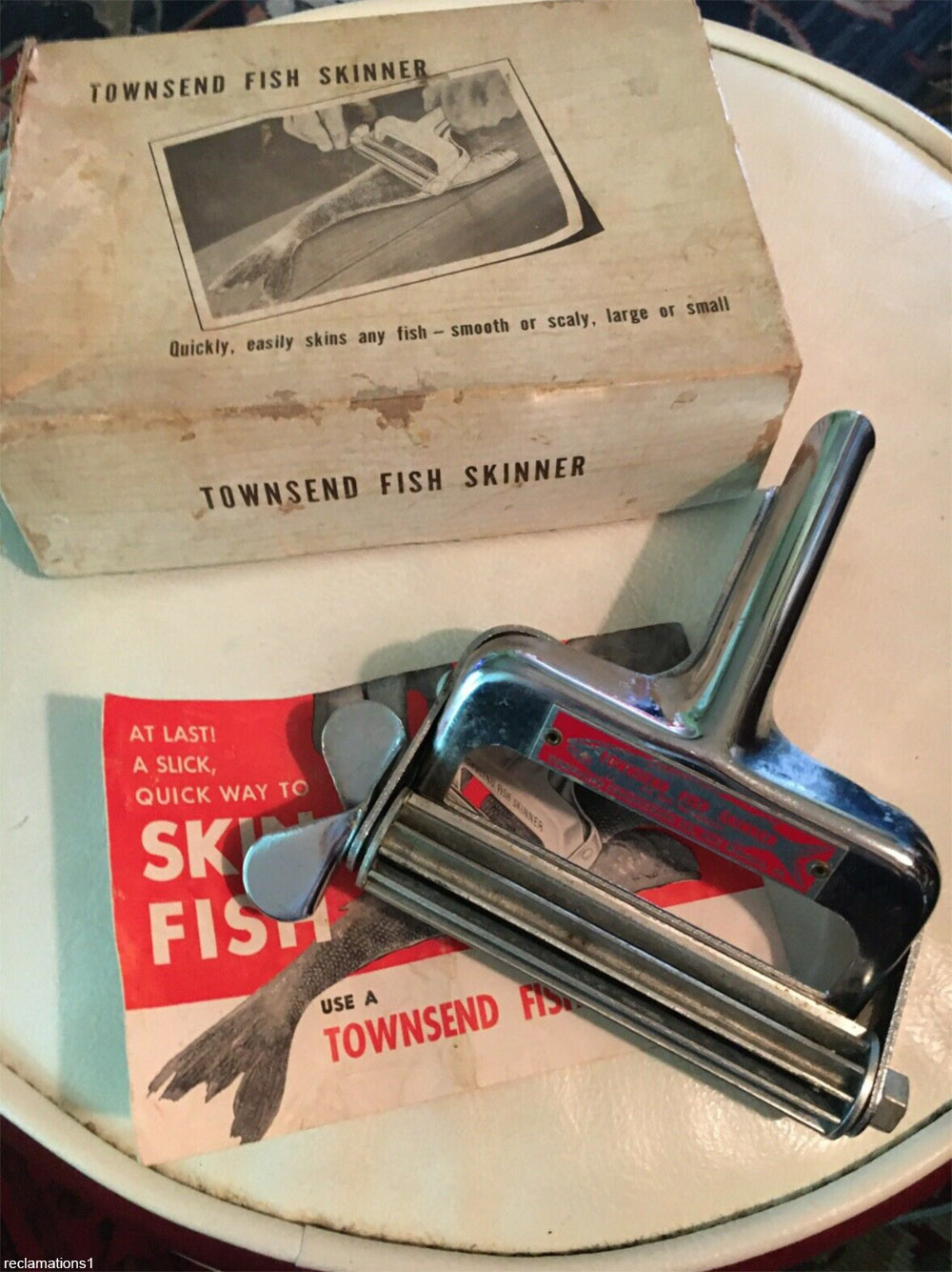 vintage roller fish scaler tool