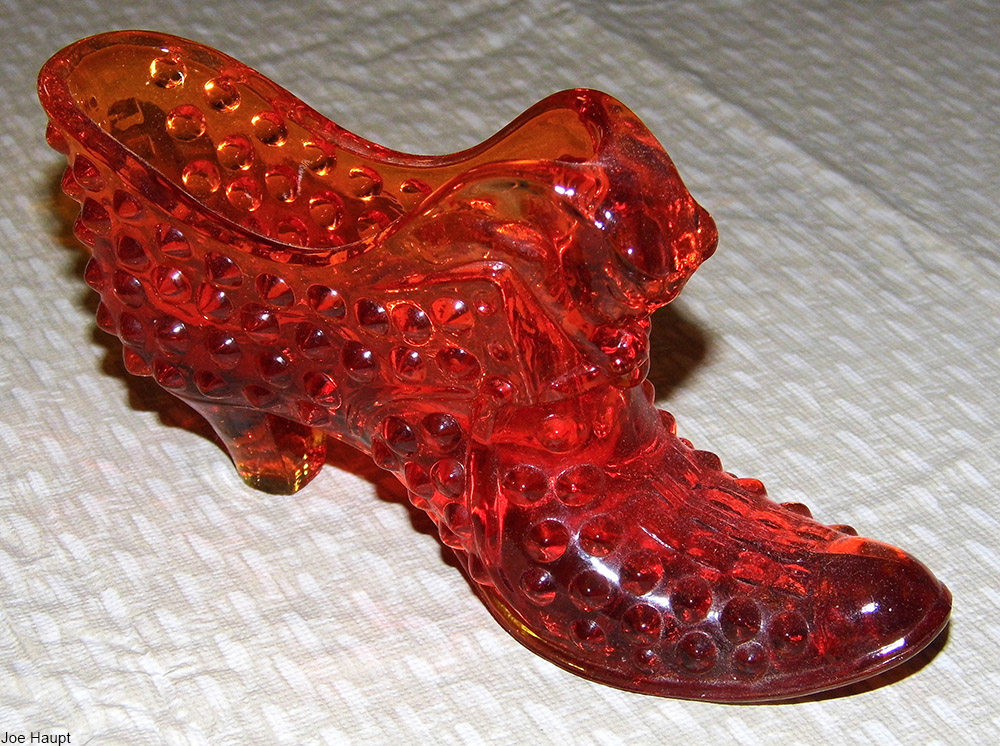 antique glass slipper shoes