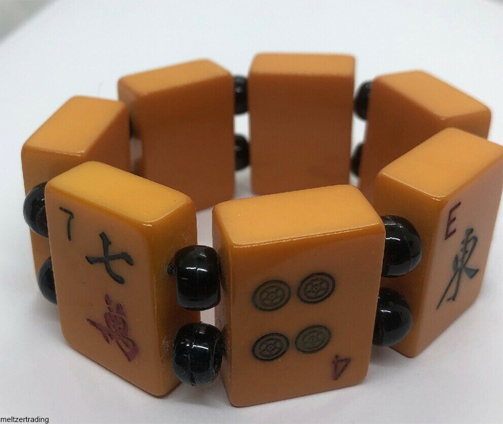 Bakelite or catalin mah jong tile bracelet