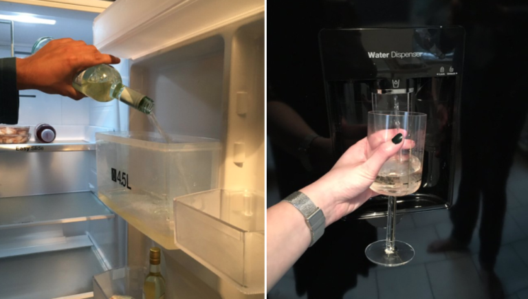 Woman Hacks Her Fridge So She Can Get Wine From The Water Dispenser
