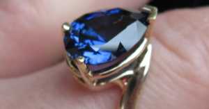 a pear cut sapphire ring