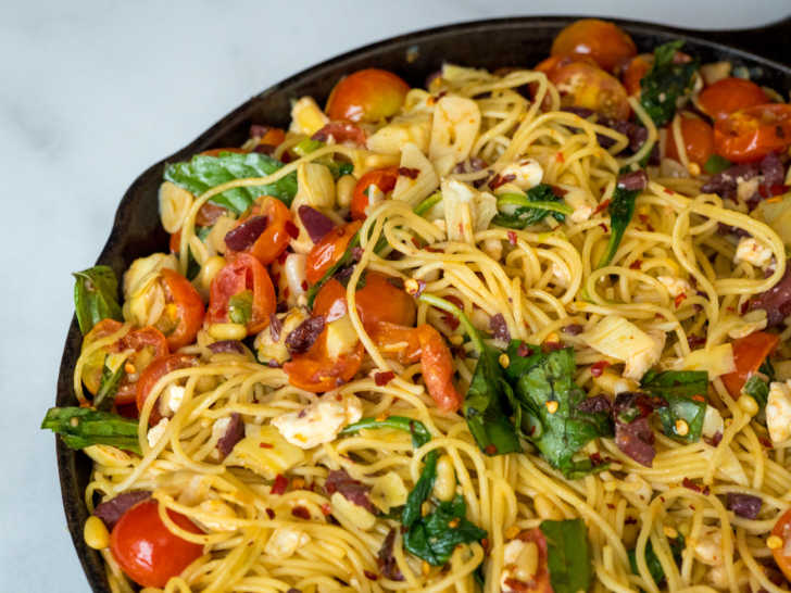 Easy Olive Oil Mediterranean Pasta 12 Tomatoes