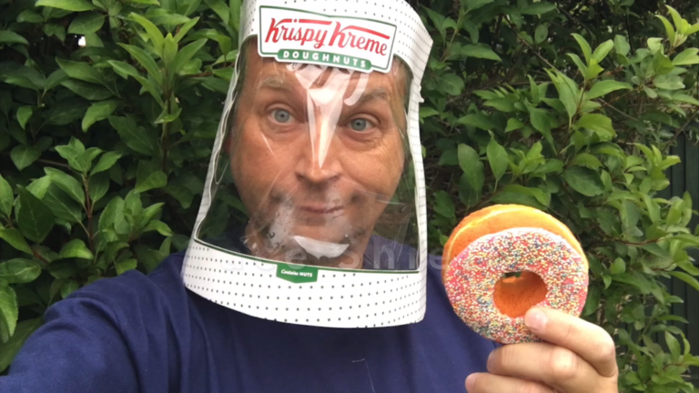 Man Shares How To Makes A Face Shield With A Krispie Kreme Box