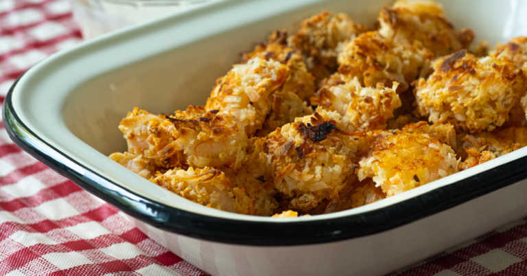 Crispy Baked Coconut Shrimp (with Piña Colada Dipping Sauce)