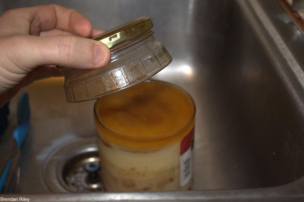 broken grease jar