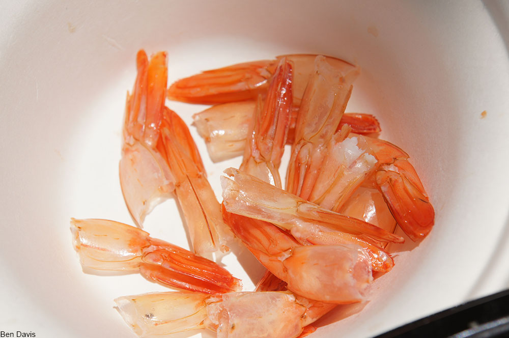 bowl of shrimp tails