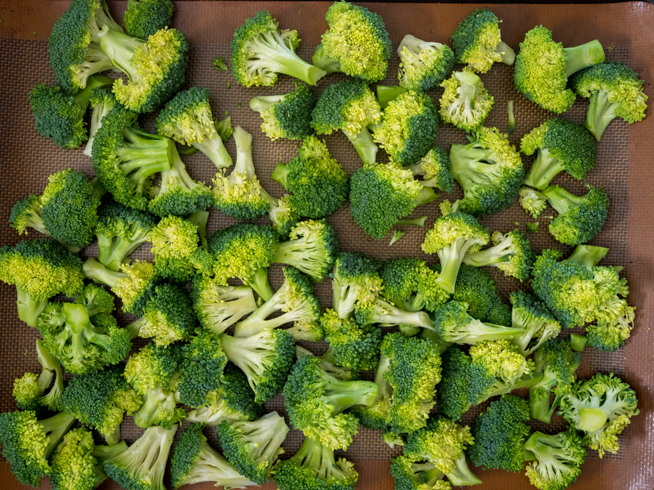 Wash and cut broccoli florets into bite-sized chunks.