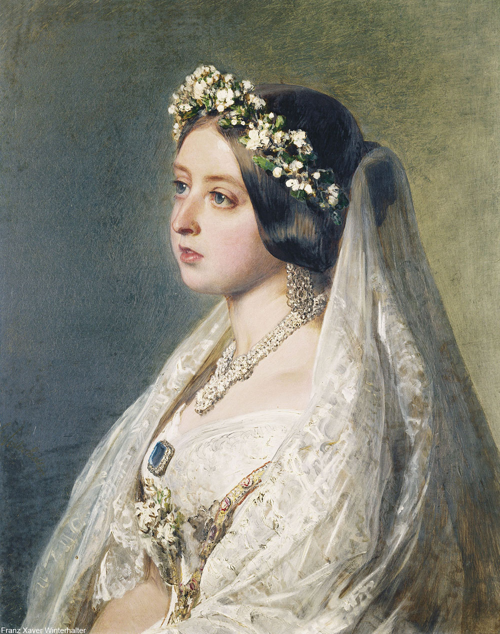 royal portrait of Queen Victoria painted 7 years after her wedding
