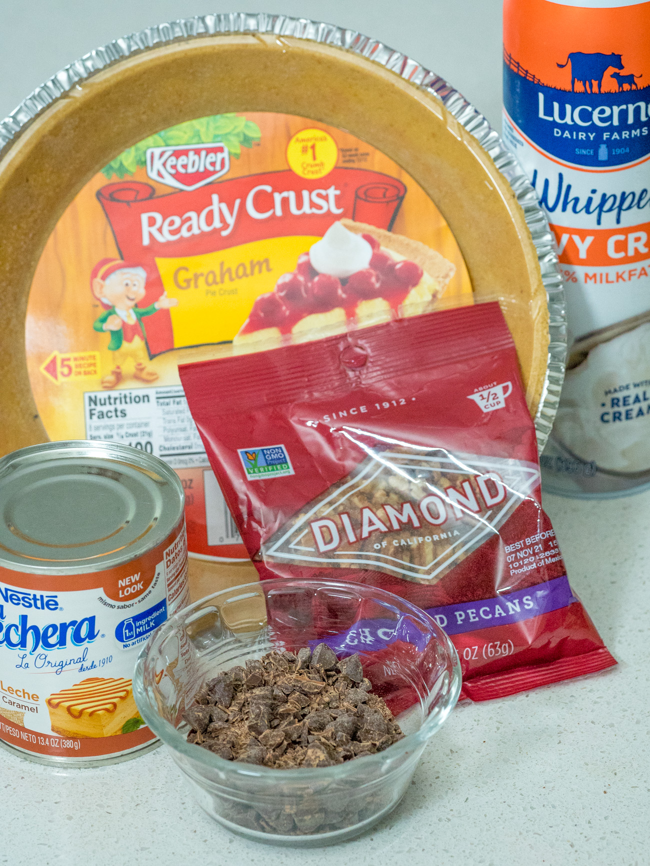 ingredients for Copycat O’Charley's Caramel Pie