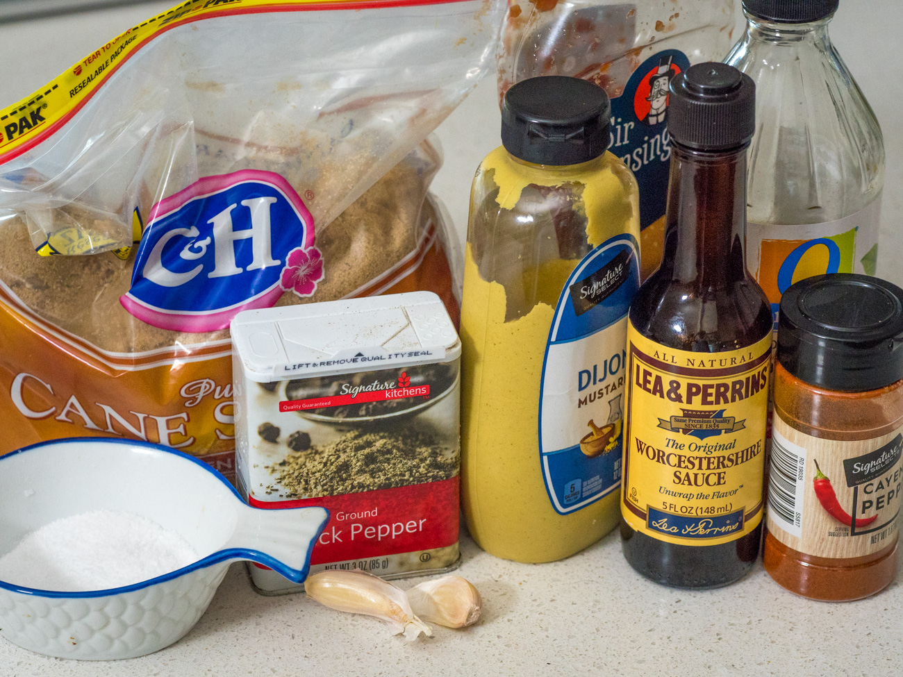 ingredients for Apple Cider Vinegar BBQ sauce