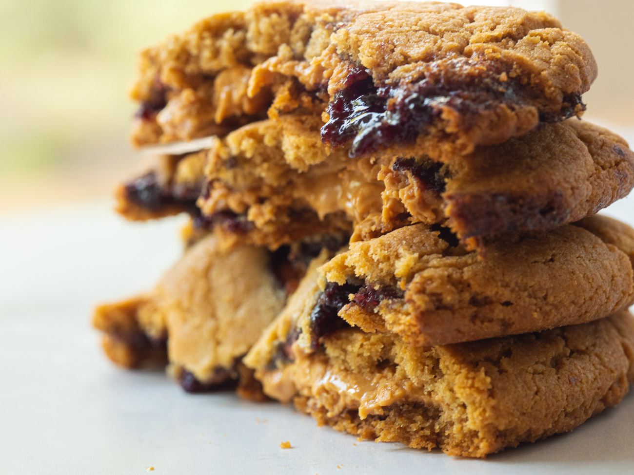 Peanut & Jelly Butter Stuffed Cookies