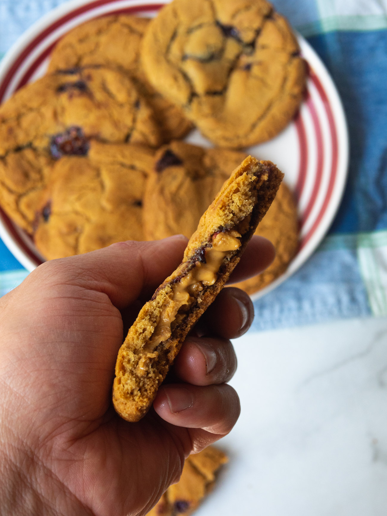 Peanut & Jelly Butter Stuffed Cookies