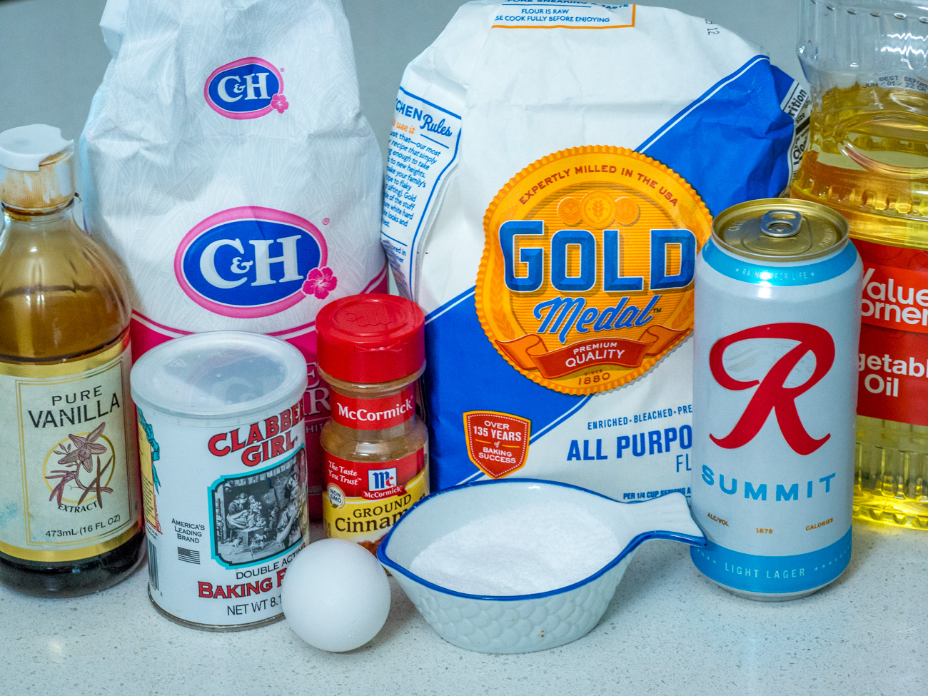 ingredients for Grown-Up Beer Pancakes 