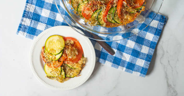 Parmesan Zucchini Tomato Gratin