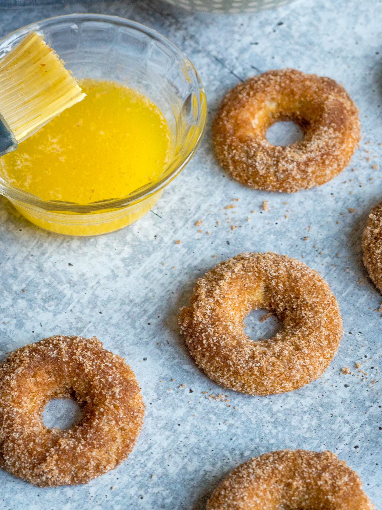 making Baked Churro Donuts