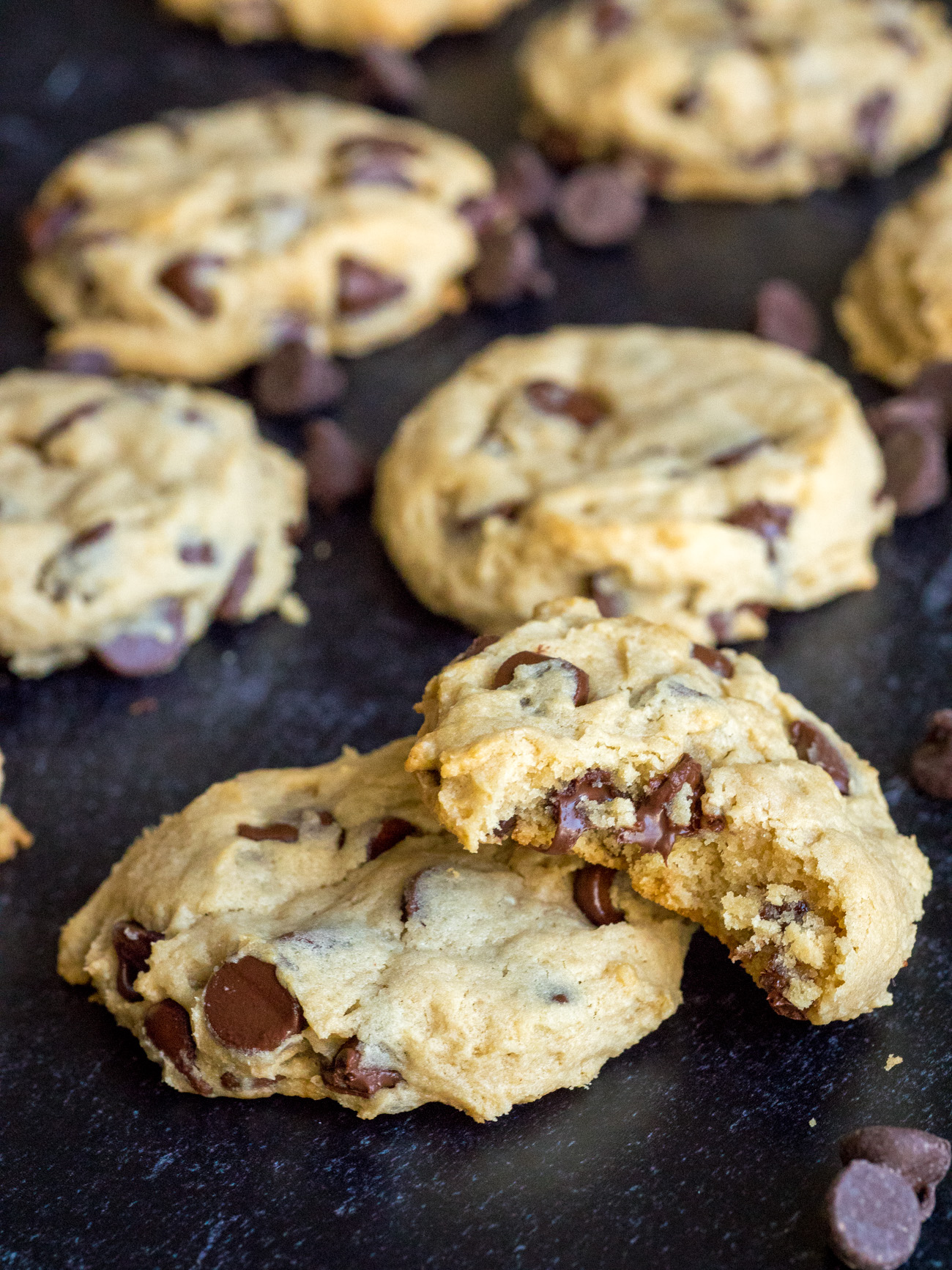 Soft Batch Cream Cheese Chocolate Chip Cookies - Sweet Little Bluebird