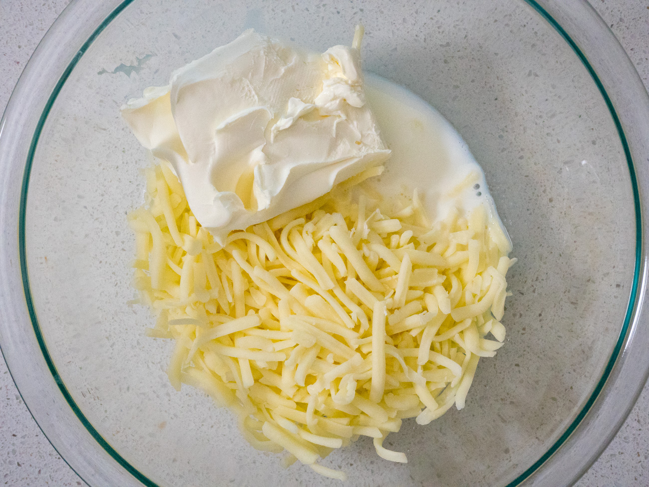 making the creamy base for Sheet Pan White Chili and Cornbread