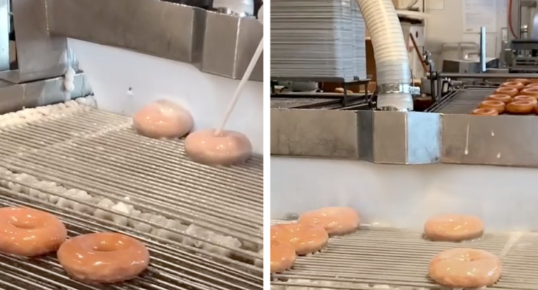 Krispy Kreme Employees Experiment To See How Many Times They Can Glaze A Donut