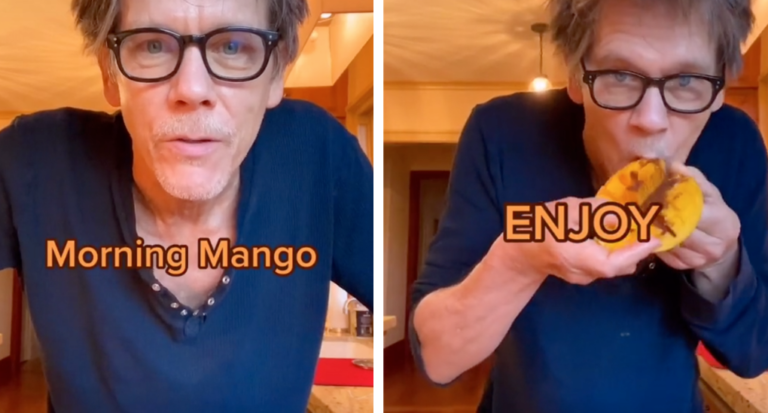 Kevin Bacon Has A Very Unique Way Of Preparing And Eating His Morning Mango